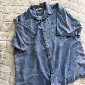Tommy Bahama Blue Patterned Casual Shirt